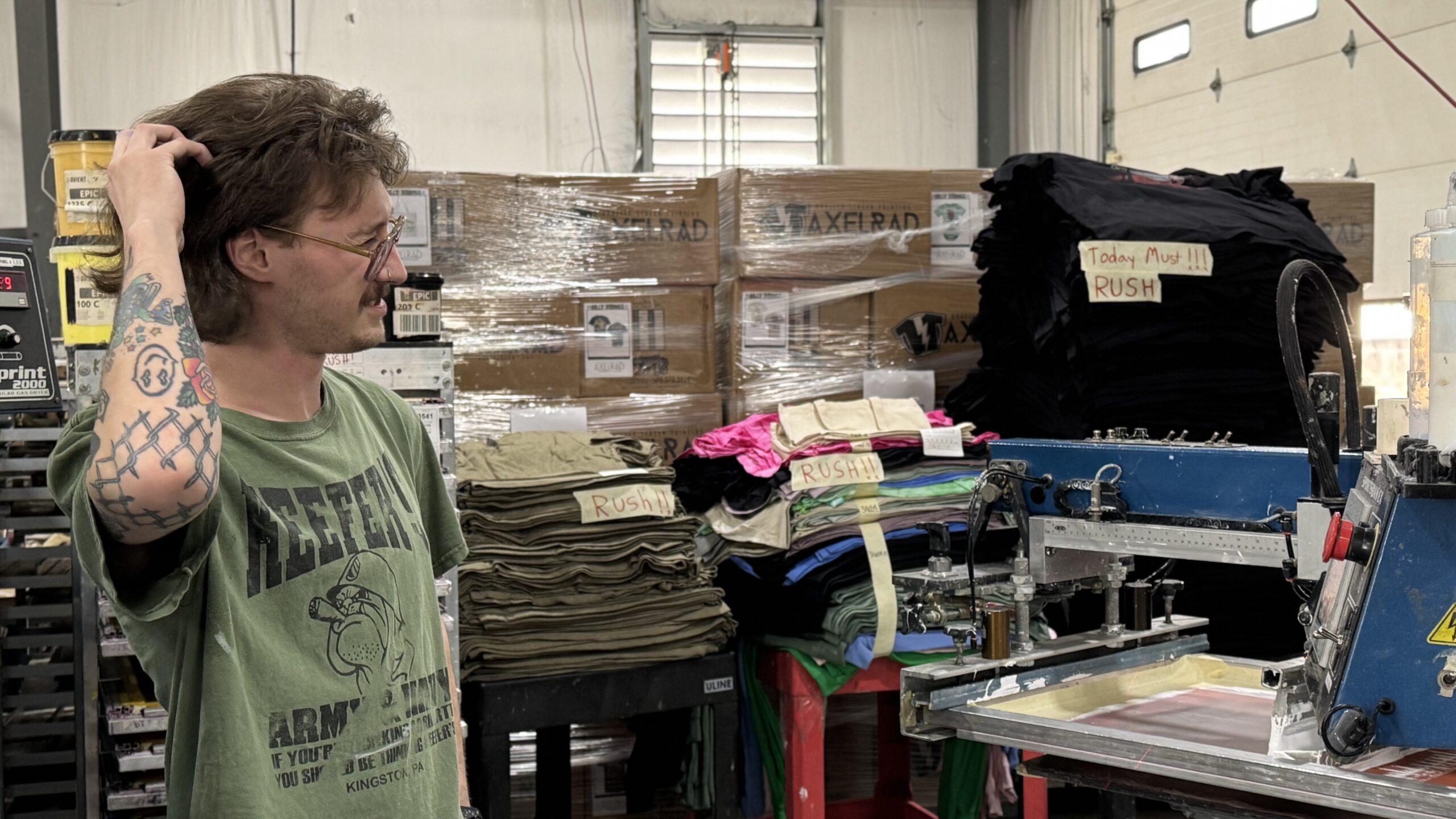 Custom apparel T-shirt screen printing shop