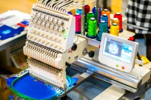 Commercial embroidery machine and quality assurance