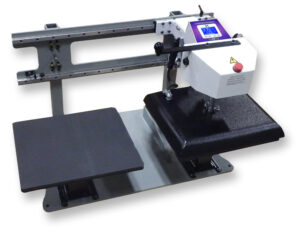 a high-volume shuttle Heat Press with dual platens for apparel decoration