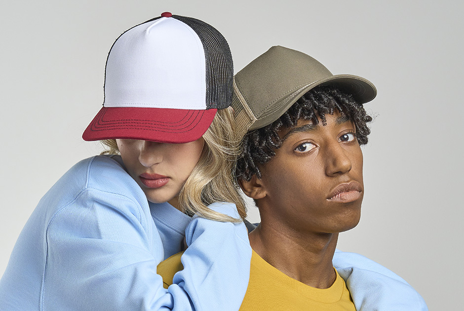 Models wearing Atlantis Headwear