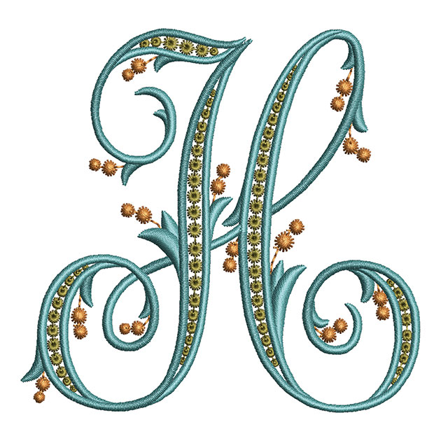 embroidery monogram scaling stock letters
