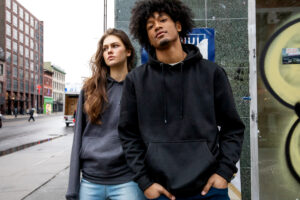 Models wearing Lane Seven Future Fleece