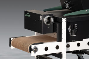 rear-mounted exhaust hood for Vastex D-100 infrared conveyor dryers