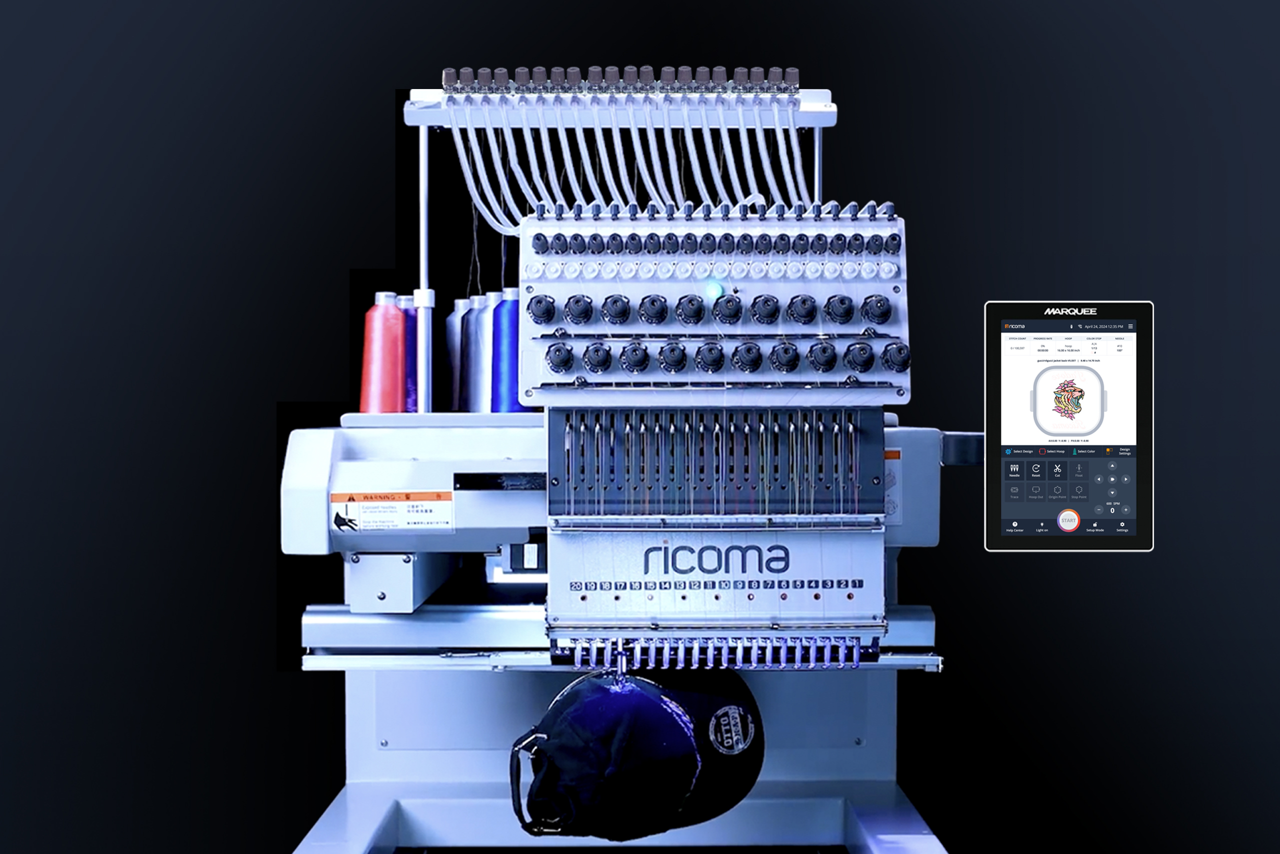 Ricoma commercial machine embroidery system
