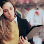 Decorated apparel shop owner in a rut