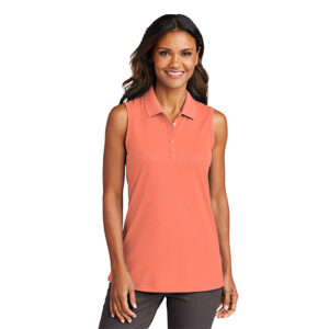 Women's blank sleeveless polo shirt for apparel decorators