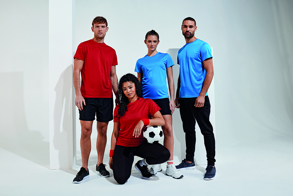 TriDri Active models wearing soccer uniforms
