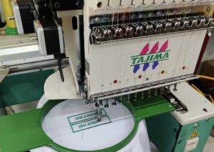 Circular commercial machine embroidery hoop