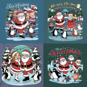 Generative AI results for Chrismas T-shirt design