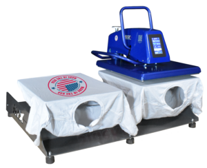 dual shuttle Heat Press for high-volume T-shirt and apparel decoration