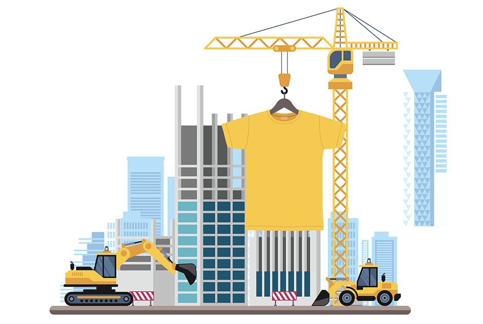 T-shirt construction decorated apparel