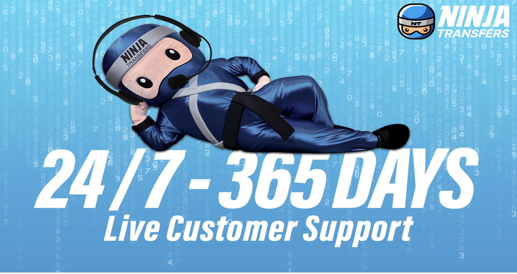 Ninja Transfers 24/7 customer service