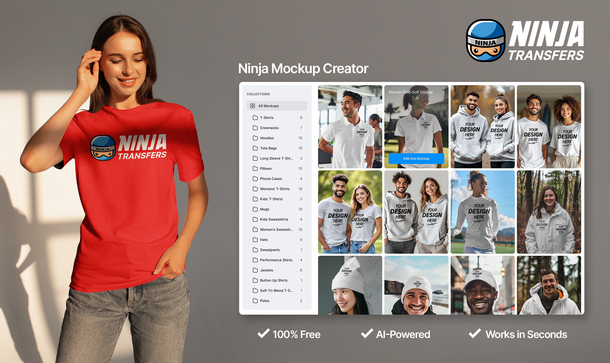 Ninja Transfer online mockup app for DTF apparel decorators