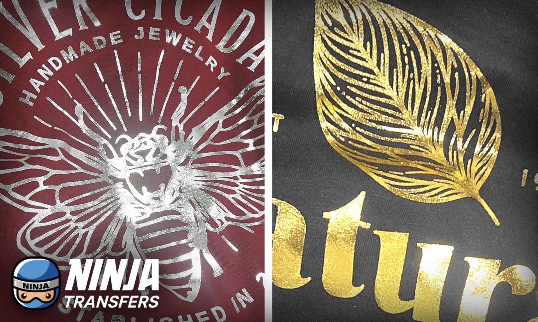 Ninja Transfers heat press foil products for decorated apparel