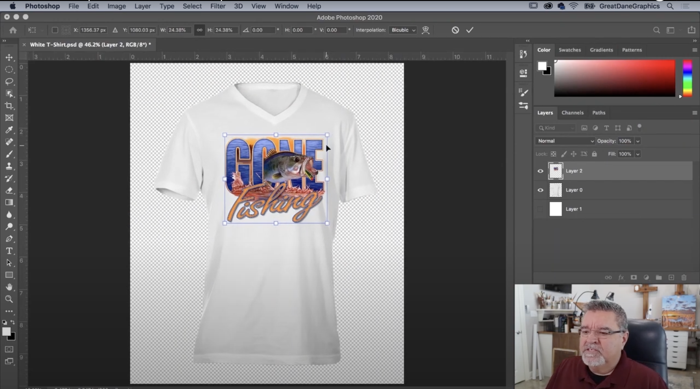 Photoshop view of T-shirt decoration